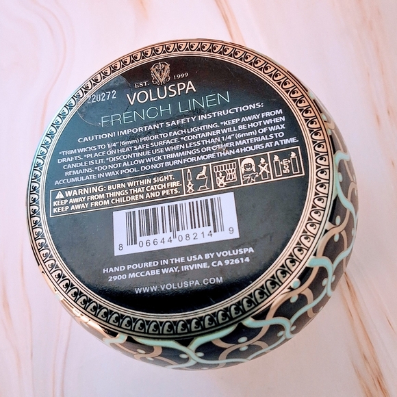 Voluspa French Linen Mini Tin Candle - Picture 7 of 10